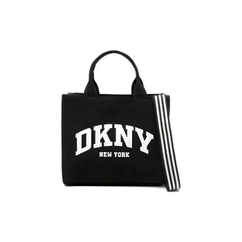 DKNY Polyurethane Tote Bag Shopping Bag Medium Size Unisex Black