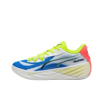PUMA All Pro NITRO™ Anti Slip Wear Resistant Low Top Basketball Shoes Men's White Blue