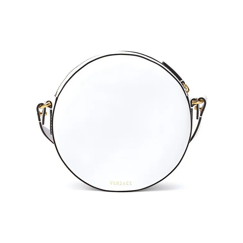 VERSACE La Medusa Leather Small Round Bag Shoulder Bag Crossbody Bag Women's Pure White-2