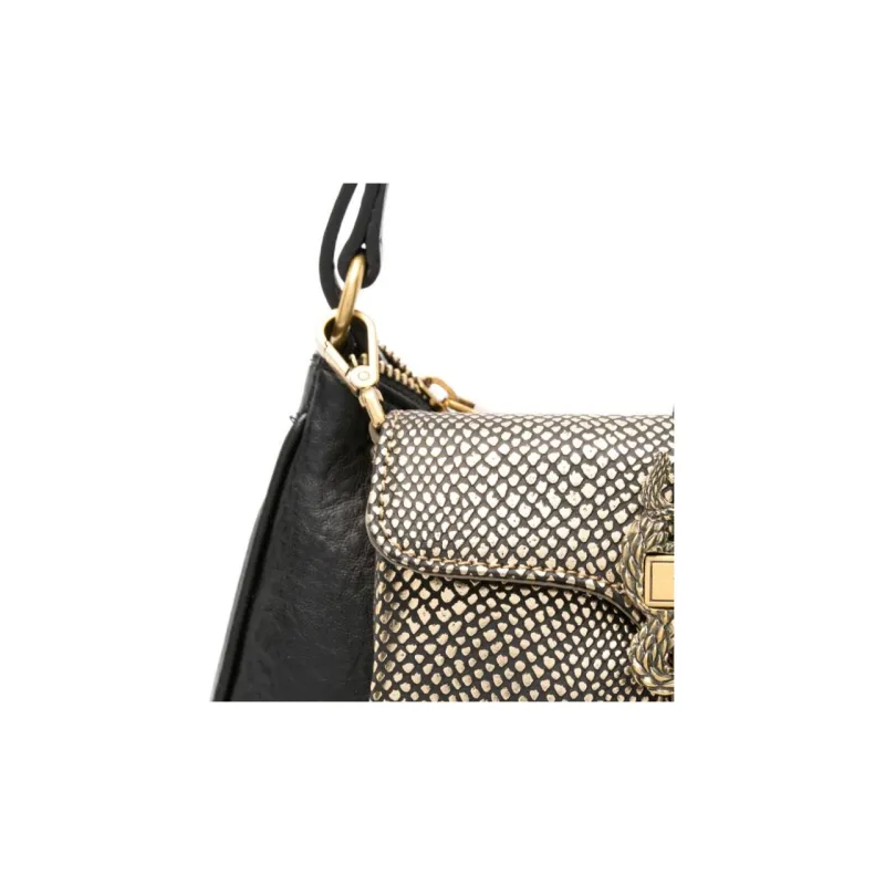Just Cavalli Leather Shoulder Bag Women's Black-2