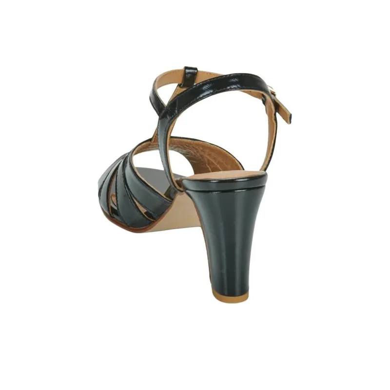 JB MARTIN Lucia One Strap Sandals 8cm Women's Black-4