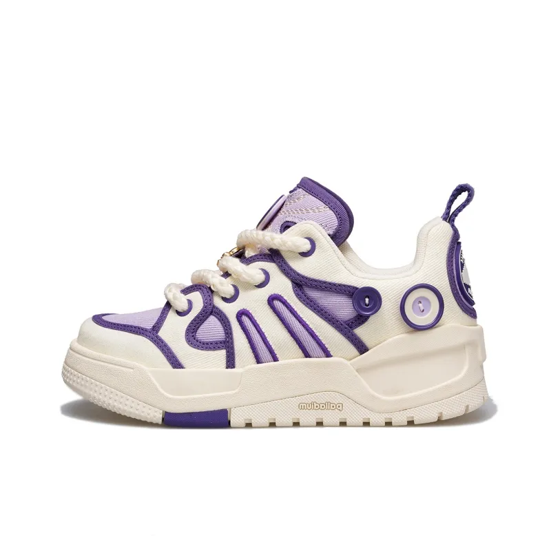 Palladium Fruit Button Shoes Height Increasing Wear Resistant Low Top Skateboard Shoes Unisex Purple-0