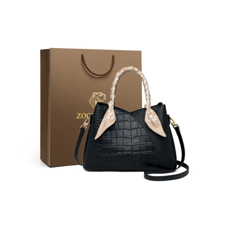ZOOLER Cow Leather Versatile Practical Women's Handbag Tubas Women's Ecru/Black/Red/Blue-0