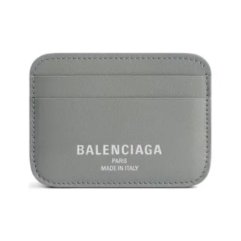 Balenciaga Smooth Cow Leather Card Holder Women's Gray