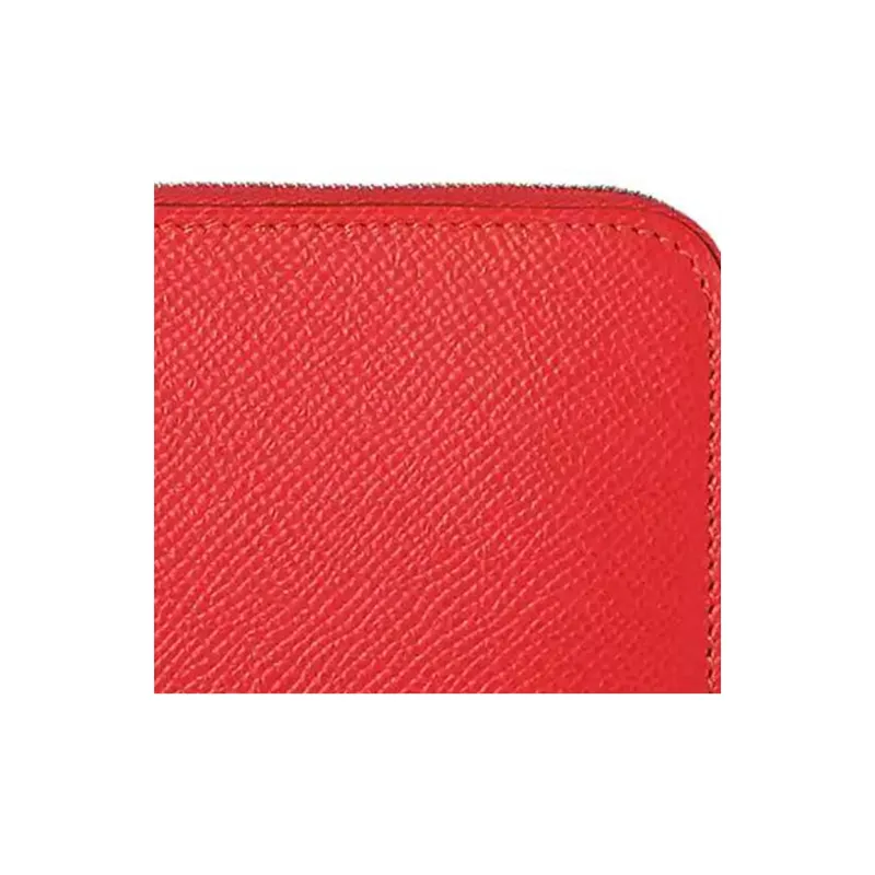 HERMES Epsom Calfskin Wallet Unisex A5 Bougainvillea Dujuan Red-4