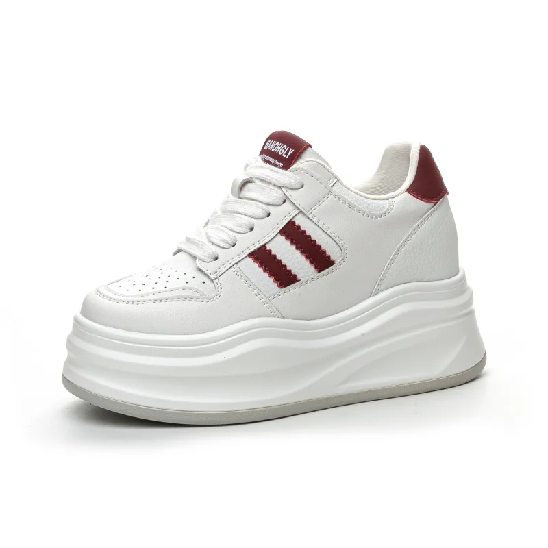 Chibang Small White Shoes Breathable Height Increasing Low-Top Skateboard Shoes Women's-11