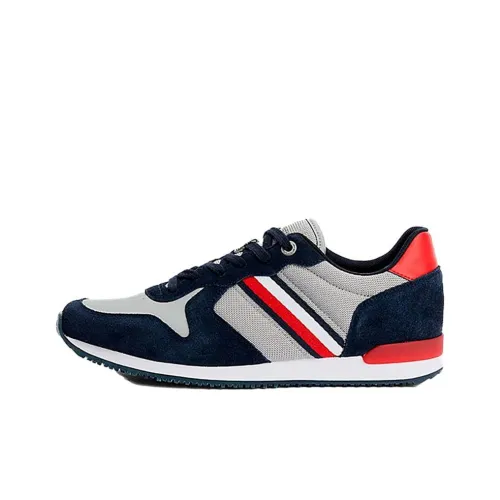 Tommy Hilfiger Iconic Runner Mi Slip-Resistant Low-Top Casual Shoes Men's Gray Blue Red