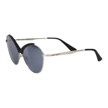Frankie Morello Metal Metal Fiber Oval Sunglasses Women's Black