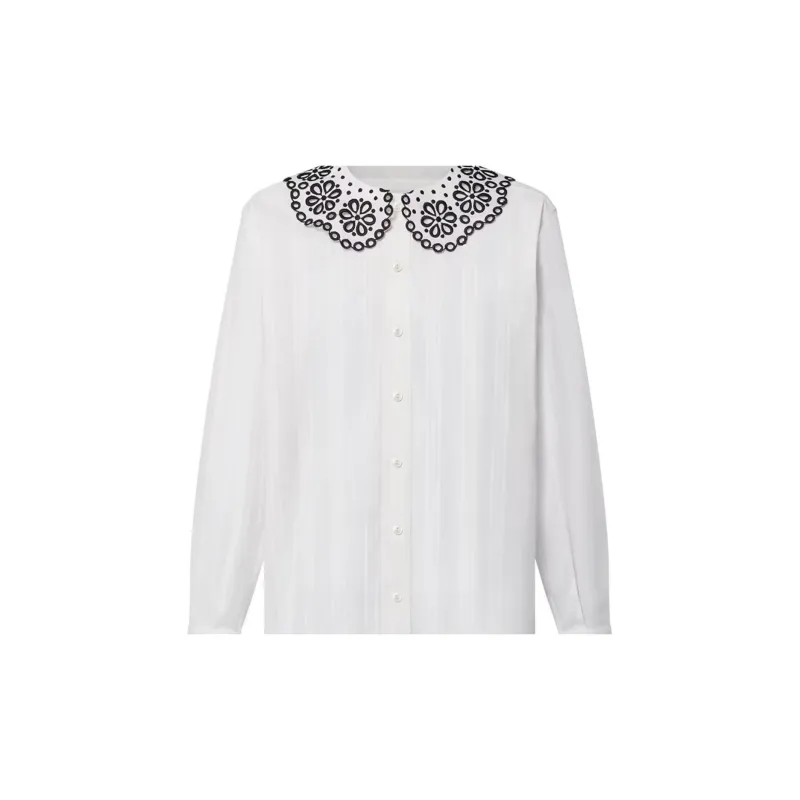 LOUIS VUITTON Broderie Anglaise Collar Shirt-4