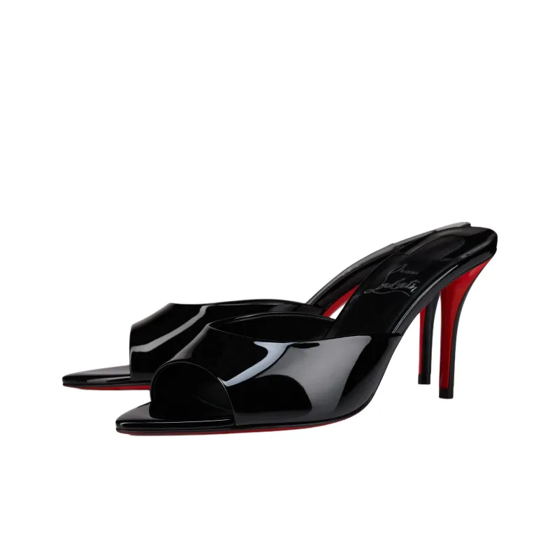 CL Slide Slippers 8cm Women's Black-2