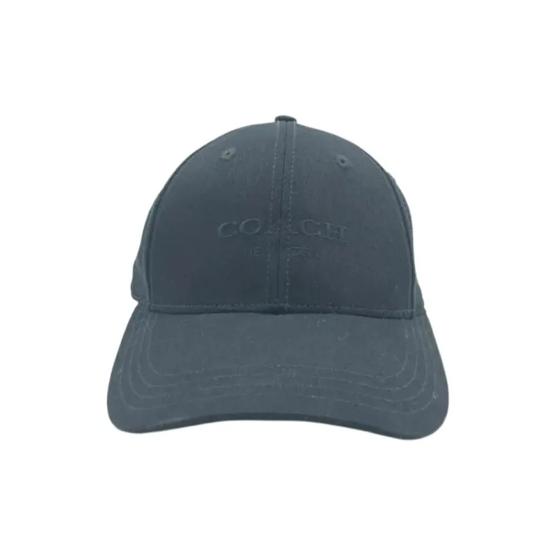COACH Cotton, Leather Baseball Caps Men's Black-1