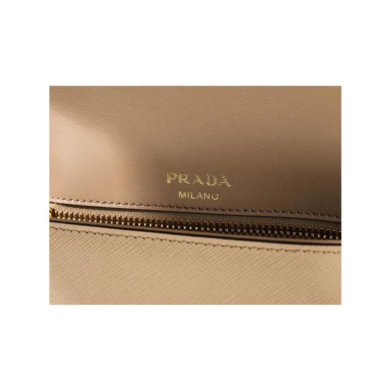 PRADA Cow Leather Crossbody Bag Shoulder Bag Women's Nude Pink-7