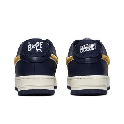 A BATHING APE STA X STADIUM GOODS Low Top Skateboard Shoes Unisex White Blue-2