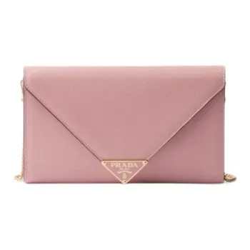 PRADA Calfskin Shoulder Bag Mini Women's Peach Pink