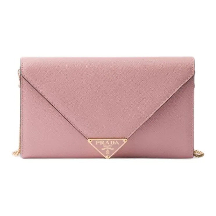 PRADA Calfskin Shoulder Bag Mini Women's Peach Pink-0