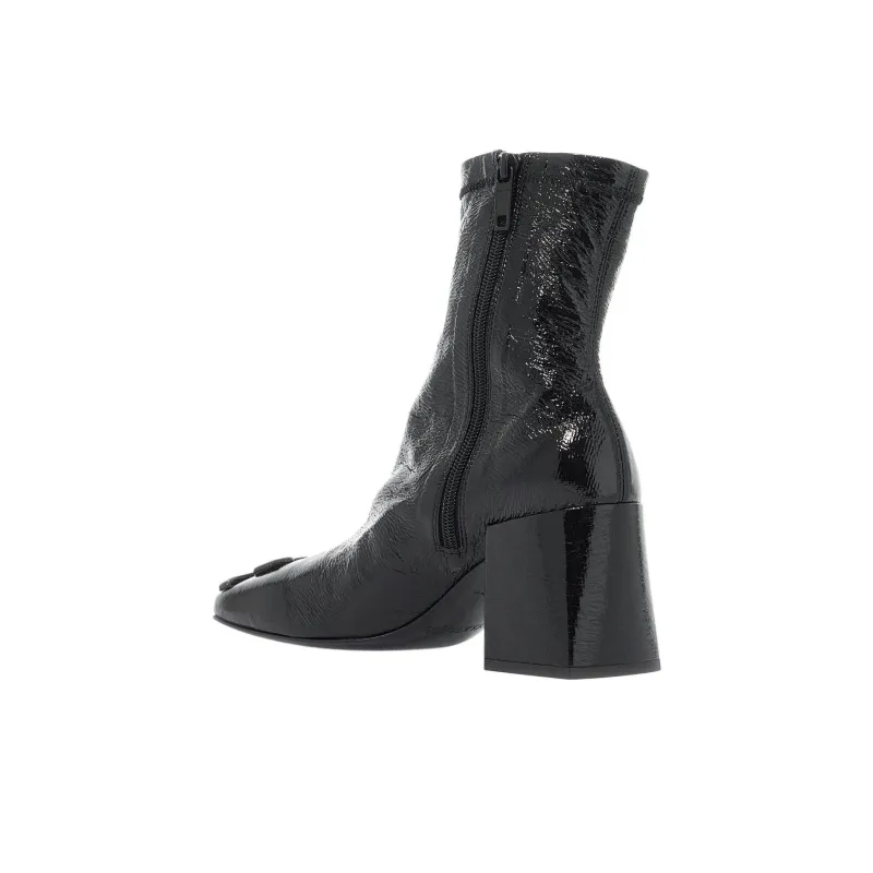 COURREGES Zip Detailed Square Toe Ankle Boots Women's-3
