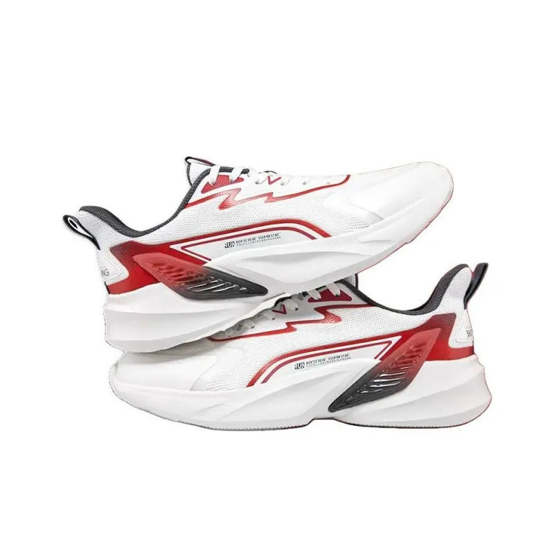 361° Anti Slip Wear Resistant Low Top Casual Running Shoes Men's White Red-1