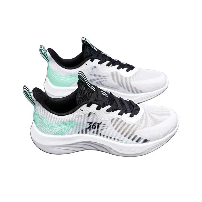 361° Durable Breathable Low-Top Sprint Running Shoes Men's White Green-2