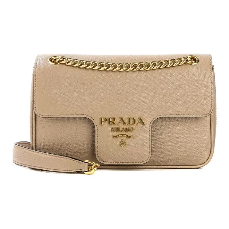 PRADA Cow Leather Crossbody Bag Shoulder Bag Women's Nude Pink-0