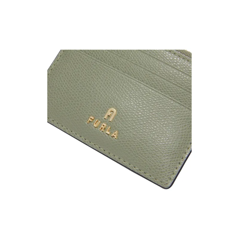 Furla Leather Card Holder Trumpets Women's Green-3