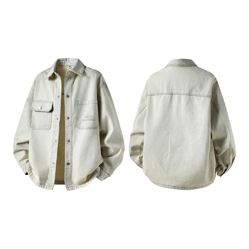 RIEZU Denim Jackets Unisex Ecru-3