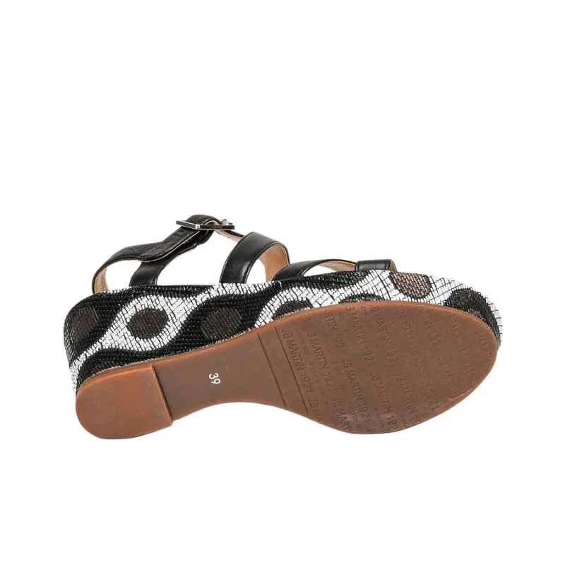 JB MARTIN Darelo Strap Sandals 8cm Women's Black-6