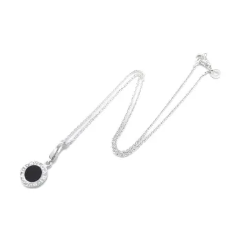 BVLGARI Onyx 18K White Gold Necklaces Unisex Silver