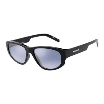 Arnette Acetate Silver Rectangular Sunglasses Unisex Black