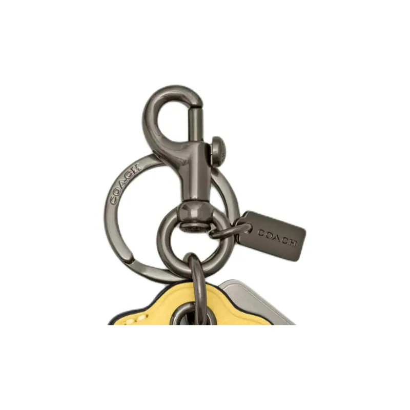COACH Calfskin Bottle Opener Bag Accessory Women's Vintage Yellow-4