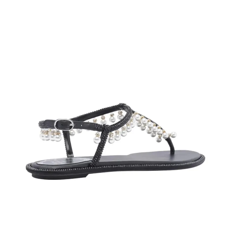RENE CAOVILLA Diana Strap Sandals Women's Black-3