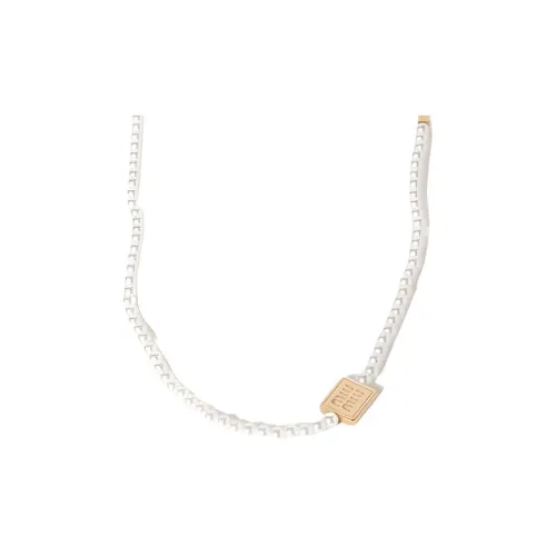 MIU MIU Metal Necklaces Women's White