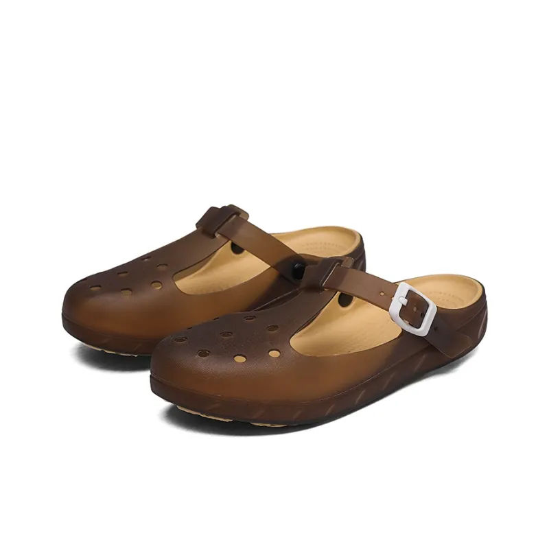 JSWEI Fashion Versatile Lightweight Minimalist Style Closed Toe Sandal Women's-8