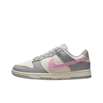 Nike Dunk Anti Slip Wear Resistant Low Top Skateboard Shoes Women's Gray Pink