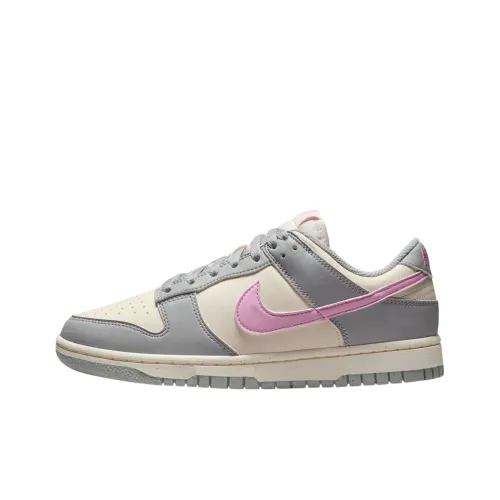 Nike Dunk Anti-Slip Wear-Resistant Low-Top Skateboard Shoes Women's Gray Pink