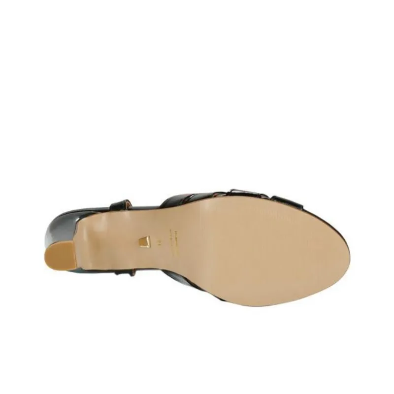 JB MARTIN Lucia One Strap Sandals 8cm Women's Black-6
