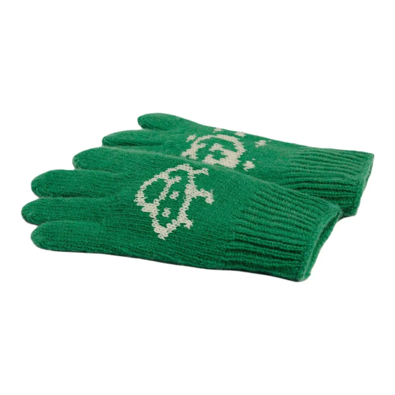GUCCI Wool Knit Gloves Kids' Green-1