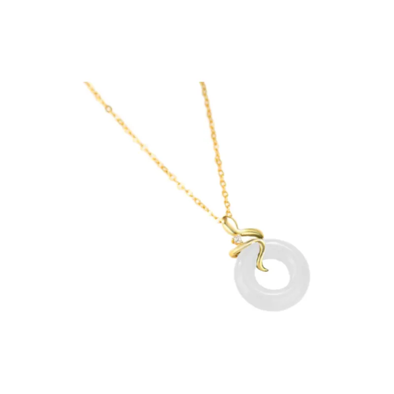 CHINA GOLD Chalcedony Jade Necklaces Women's-4