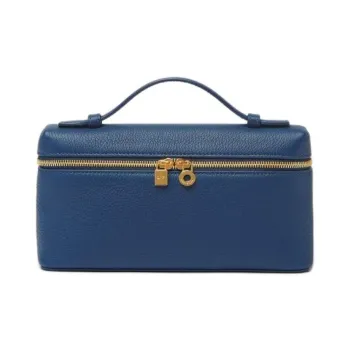 Loro Piana Cow Leather Shoulder Bag, Crossbody Bag, Handbag Women's Ocean Blue