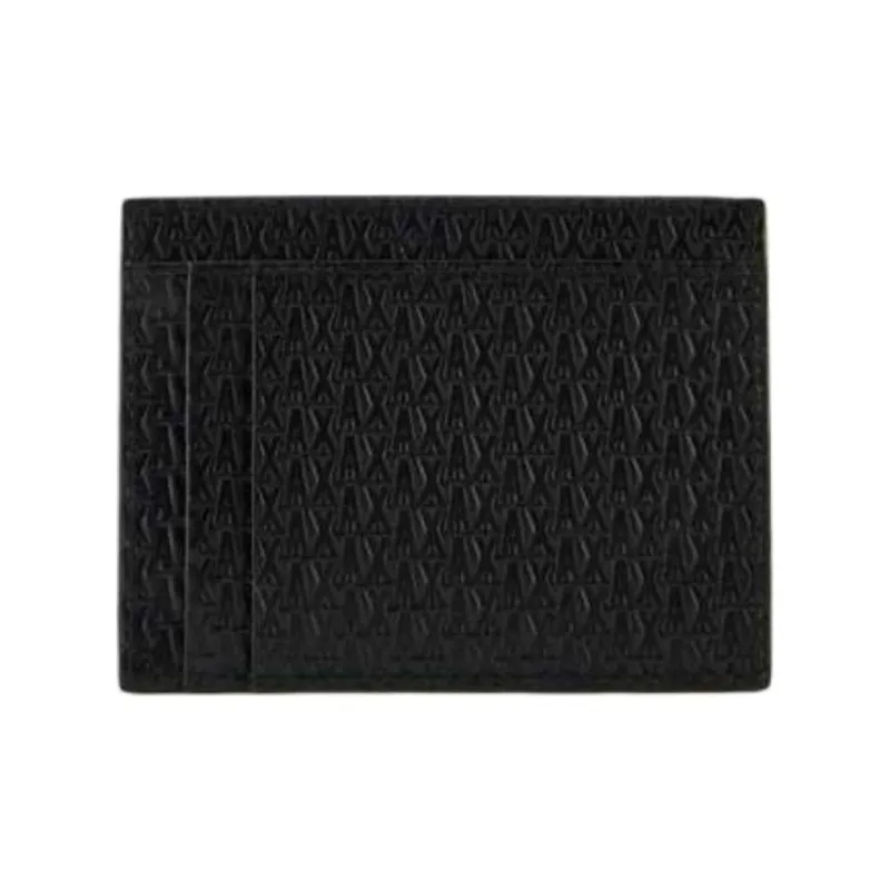 ARMANI EXCHANGEAE Cow Leather Card Holder Keychain Combo Set Men's Black-1