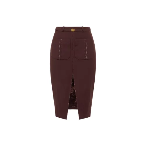 Elisabetta Franchi Contrast Topstitched Cool Skirt