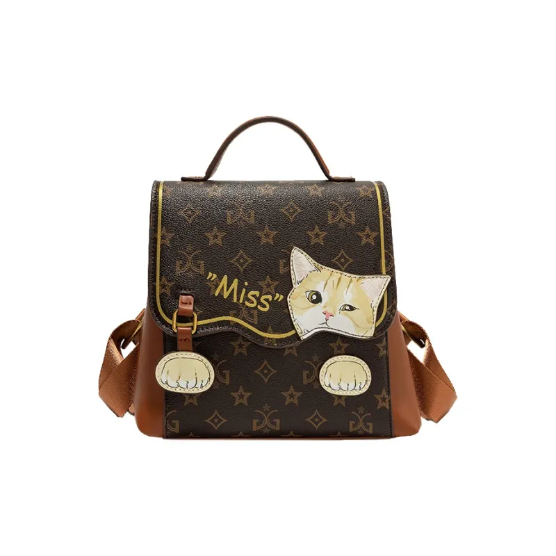 MISS GAIL Artificial Leather Carry Backpack Medium Size Women's Multicolor-0