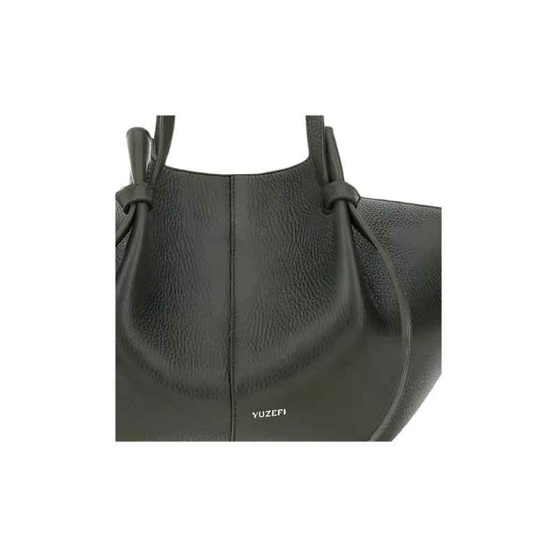 YUZEFI Cow Leather Shoulder Bag Tubas Women's Green-3