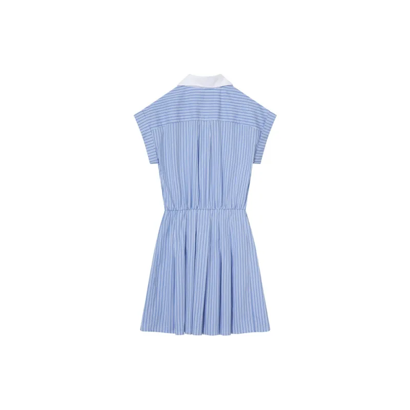 E.land Short Sleeved Dress Women's Light Blue-1
