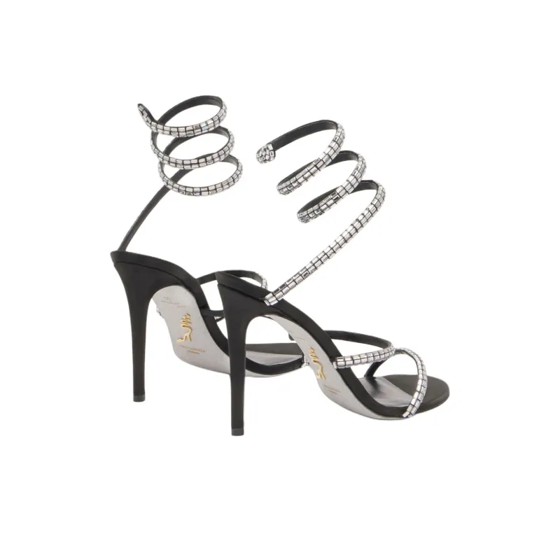 RENE CAOVILLA Cleo Strap Sandals 10.5cm Women's Silver Black-2
