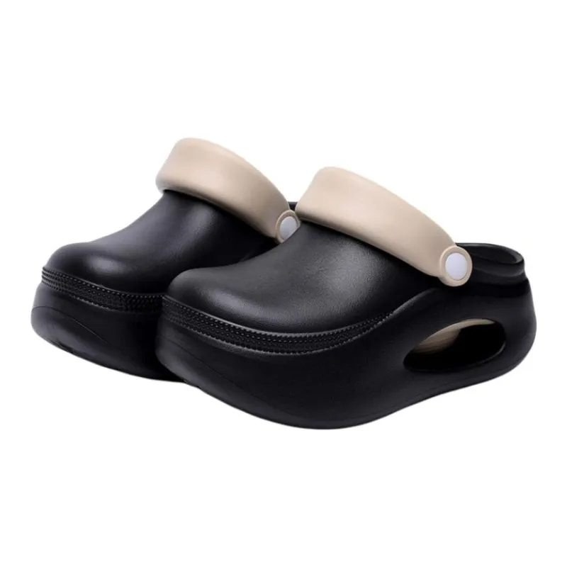 Yu Pu Platform Clogs Summer Slip Resistant Squashy And Bouncy Feeling Slippers Breathable Soft Sole Closed Toe Slippers-4