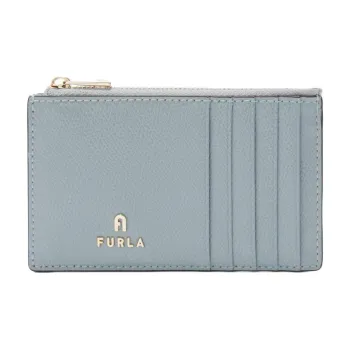 Furla Leather Card Holder Medium Size Women's Lake Blue