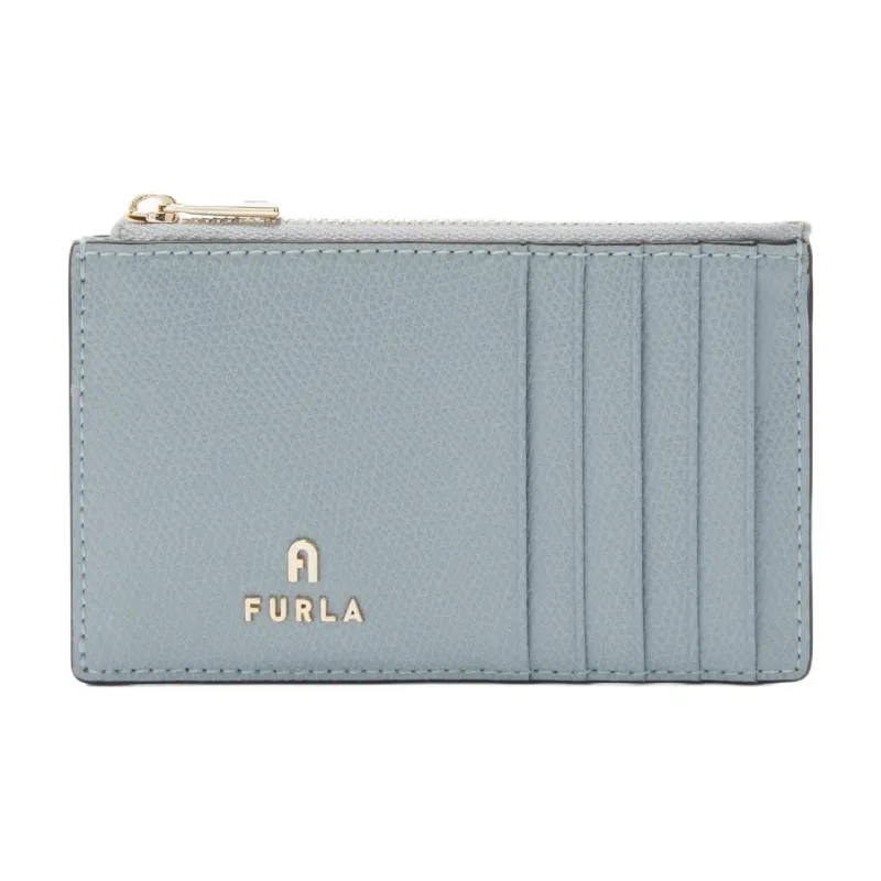 Furla Leather Card Holder Medium Size Women's Lake Blue-0