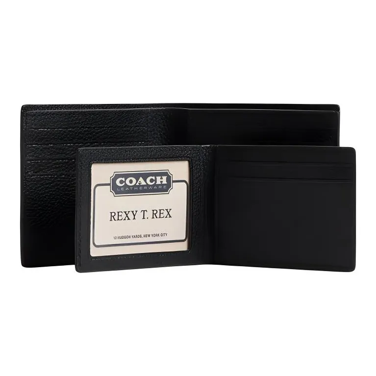 COACH Cow Leather Wallet Men's Black-3