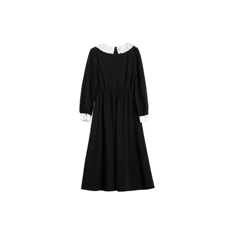 Olrain Long Sleeved Dresses Women's Black-1