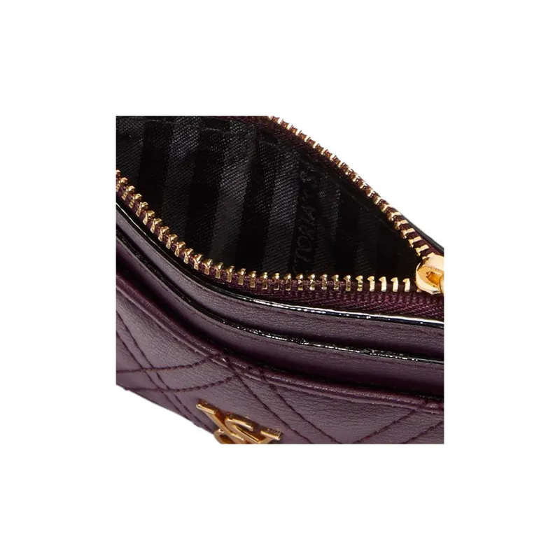 Victoria's Secret PU Card Holder Women's Dark Purple Red-2